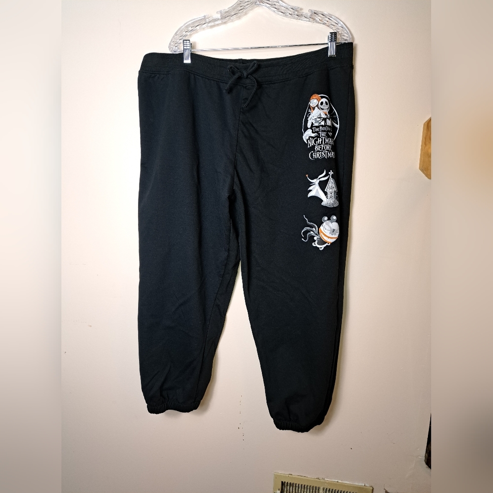DISNEY TIM BURTON'S The Nightmare Before Christmas Jogger Size 3X Color Black.